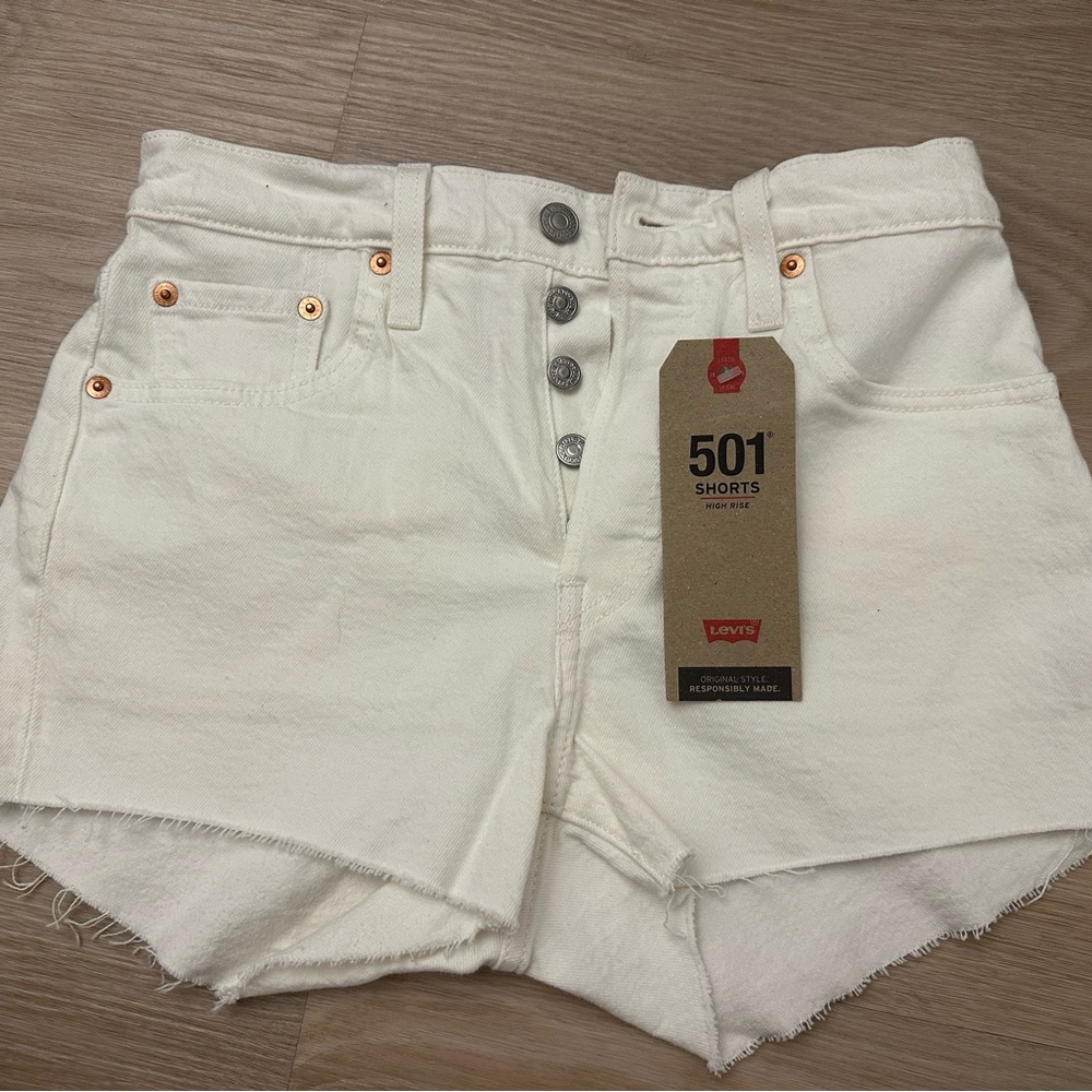 Levi's Women's White Denim Shorts